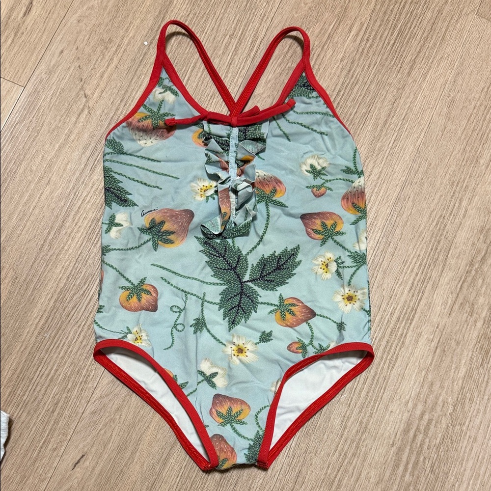 Gucci Kids Swim One Piece - Red and Green Floral